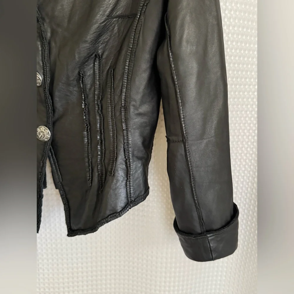 DANIER Y2K black leather Jacket size XS - Picture 6 of 15